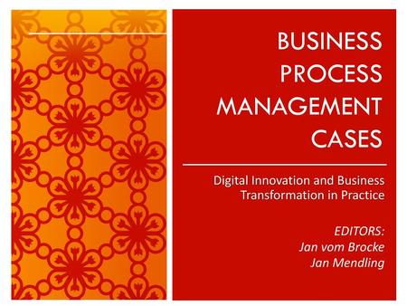 Establishment of a Central Process Governance Organization Combined with Operational Process Improvements Christian Czarnecki.