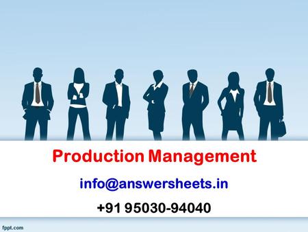 Production Management