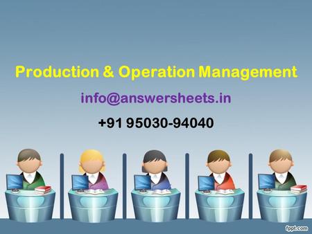 Production & Operation Management