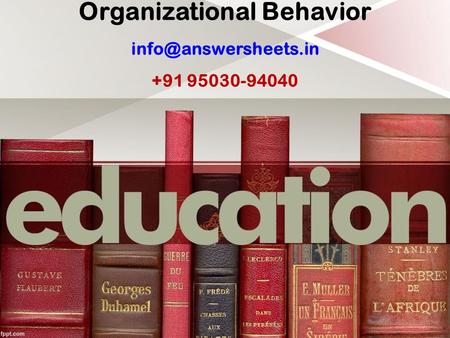 Organizational Behavior