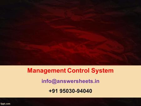 Management Control System