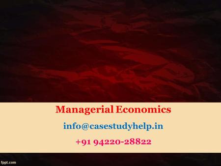 Managerial Economics