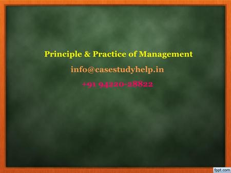 Principle & Practice of Management