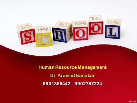 Human Resource Management Dr. Aravind Banakar –