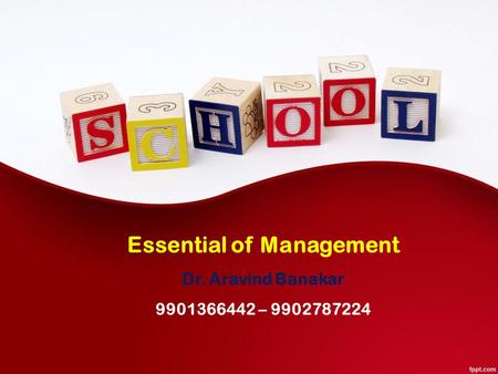 Essential of Management Dr. Aravind Banakar –