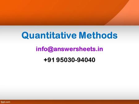 Quantitative Methods