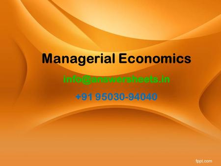 Managerial Economics