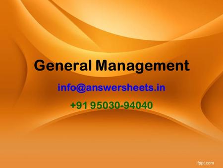 General Management