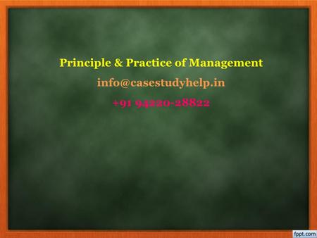 Principle & Practice of Management