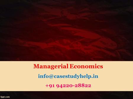 Managerial Economics