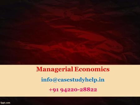 Managerial Economics