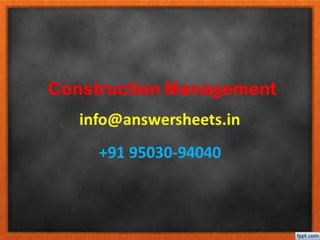 Construction Management