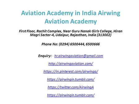 Aviation Academy in India Airwing Aviation Academy