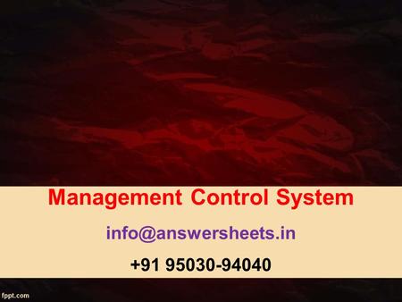 Management Control System