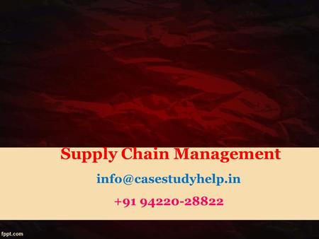 Supply Chain Management