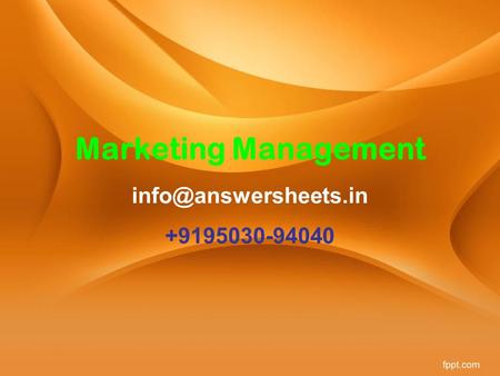 Marketing Management