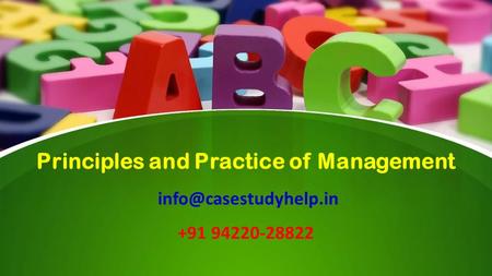 This presentation uses a free template provided by FPPT.com  Principles and Practice of Management