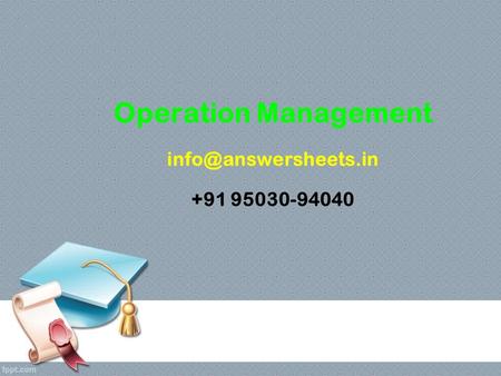 Operation Management