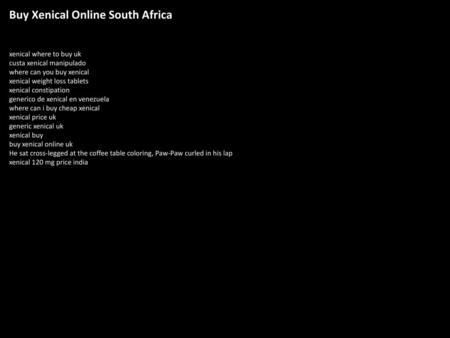 Buy Xenical Online South Africa