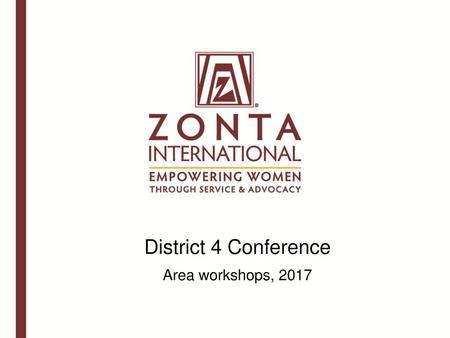 District 4 Conference Area workshops, 2017