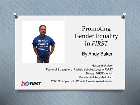 Promoting Gender Equality in FIRST