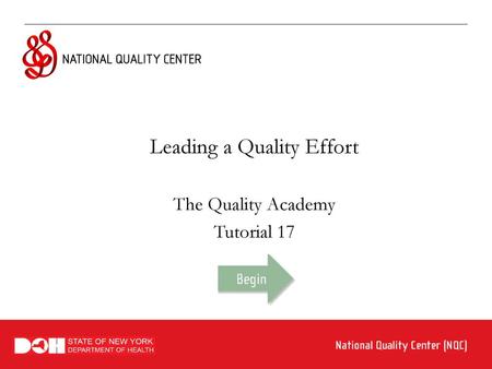 Leading a Quality Effort