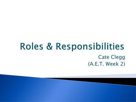 Roles & Responsibilities