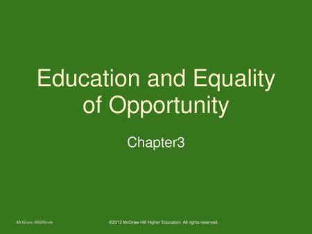 Education and Equality of Opportunity