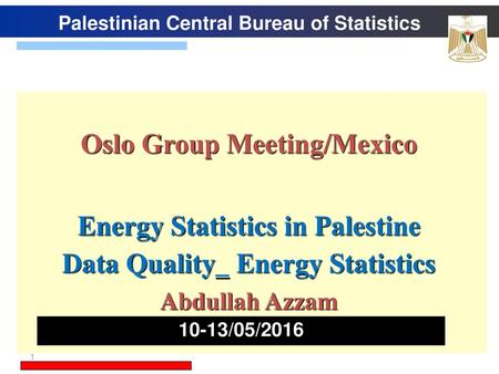 Oslo Group Meeting/Mexico Energy Statistics in Palestine