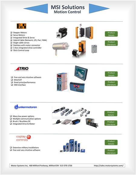 MSI Solutions Motion Control Stepper Motors Product Details