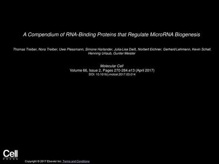 A Compendium of RNA-Binding Proteins that Regulate MicroRNA Biogenesis