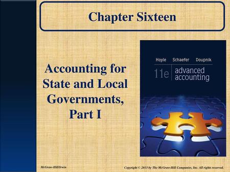 Accounting for State and Local Governments, Part I