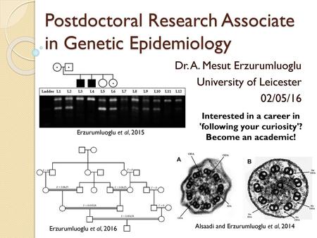 Postdoctoral Research Associate in Genetic Epidemiology