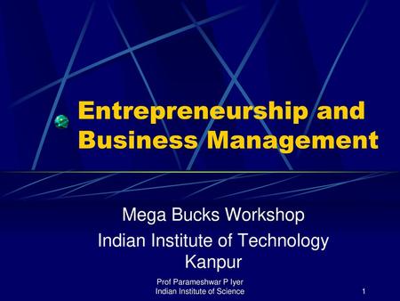 Entrepreneurship and Business Management