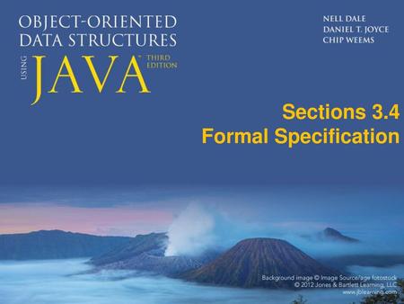 Sections 3.4 Formal Specification