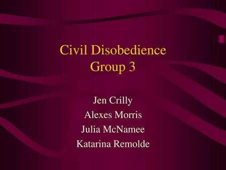 Civil Disobedience Group 3