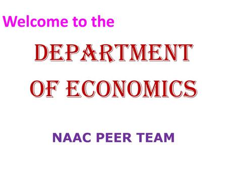 DEPARTMENT OF ECONOMICS