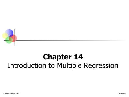 Chapter 14 Introduction to Multiple Regression