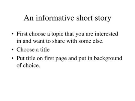 An informative short story