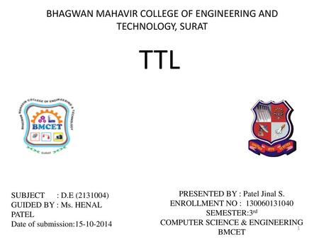 TTL BHAGWAN MAHAVIR COLLEGE OF ENGINEERING AND TECHNOLOGY, SURAT