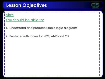 Lesson Objectives Aims You should be able to: