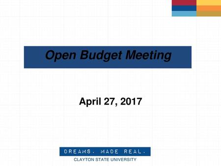 Open Budget Meeting April 27, 2017.