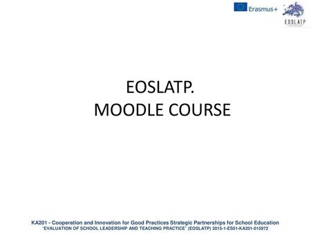 EOSLATP. MOODLE COURSE.