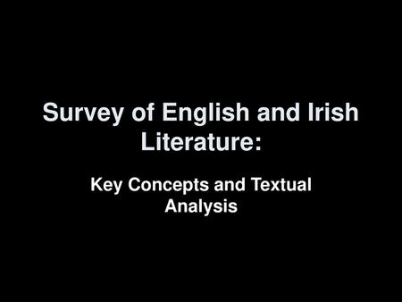 Survey of English and Irish Literature: