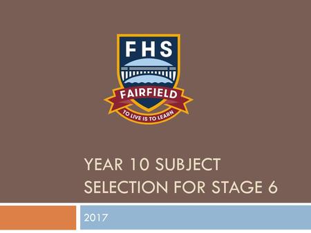 Year 10 subject selection for stage 6