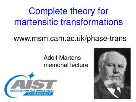 Complete theory for martensitic transformations