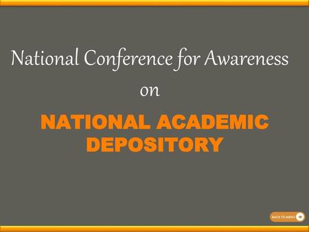 NATIONAL ACADEMIC DEPOSITORY