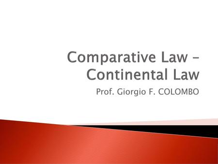 Comparative Law – Continental Law