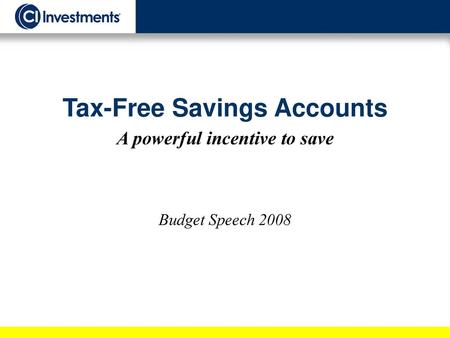 Tax-Free Savings Accounts