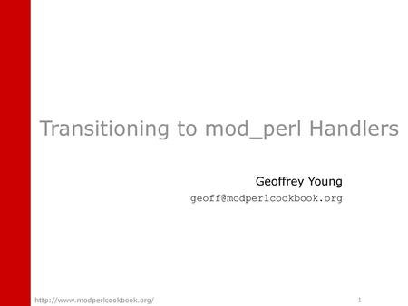 Transitioning to mod_perl Handlers